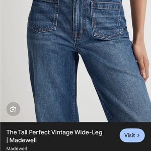Madewell the tall perfect vintage wide leg jean in caronia - size 25 Tall